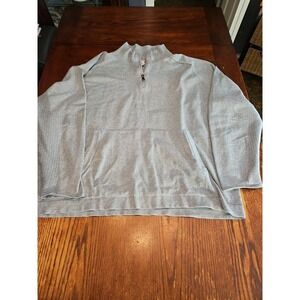 Duluth Trading Co Mens 2XL Heather Gray 1/4‎ Zip Long Sleeve Pullover (A348)